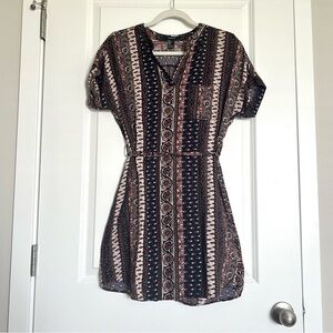Forever 21 Printed Short Sleeve Mini Dress